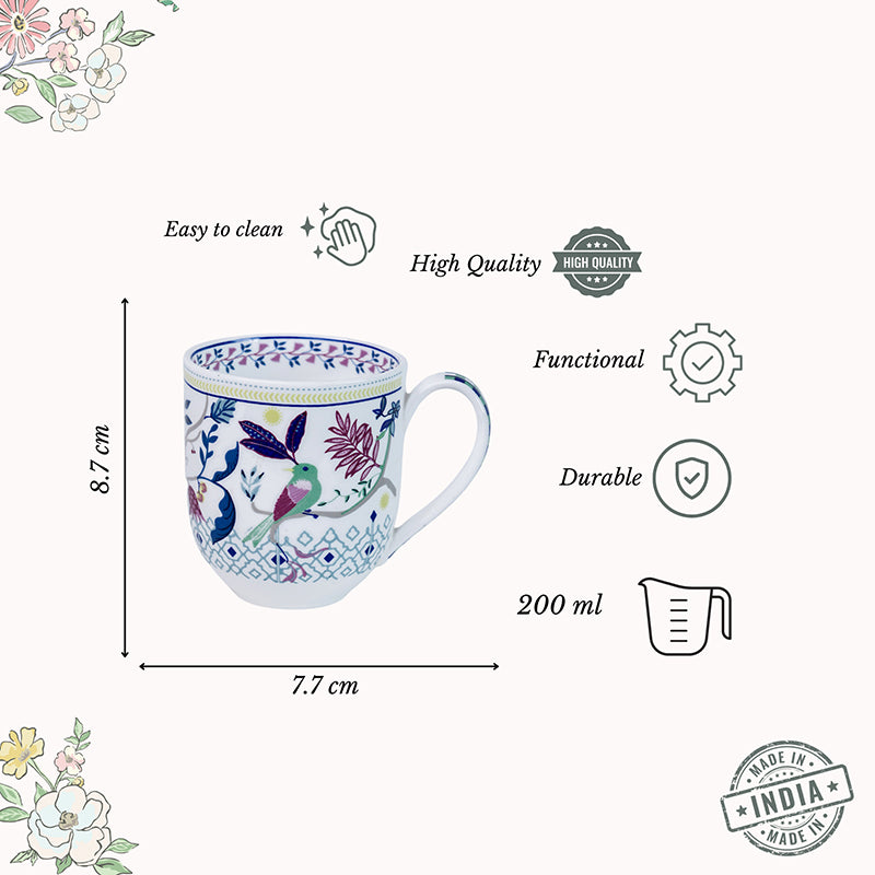 Magique: Parrot Tulip Garden Fine China Mug (200 mL Each) - Set of Six media 9