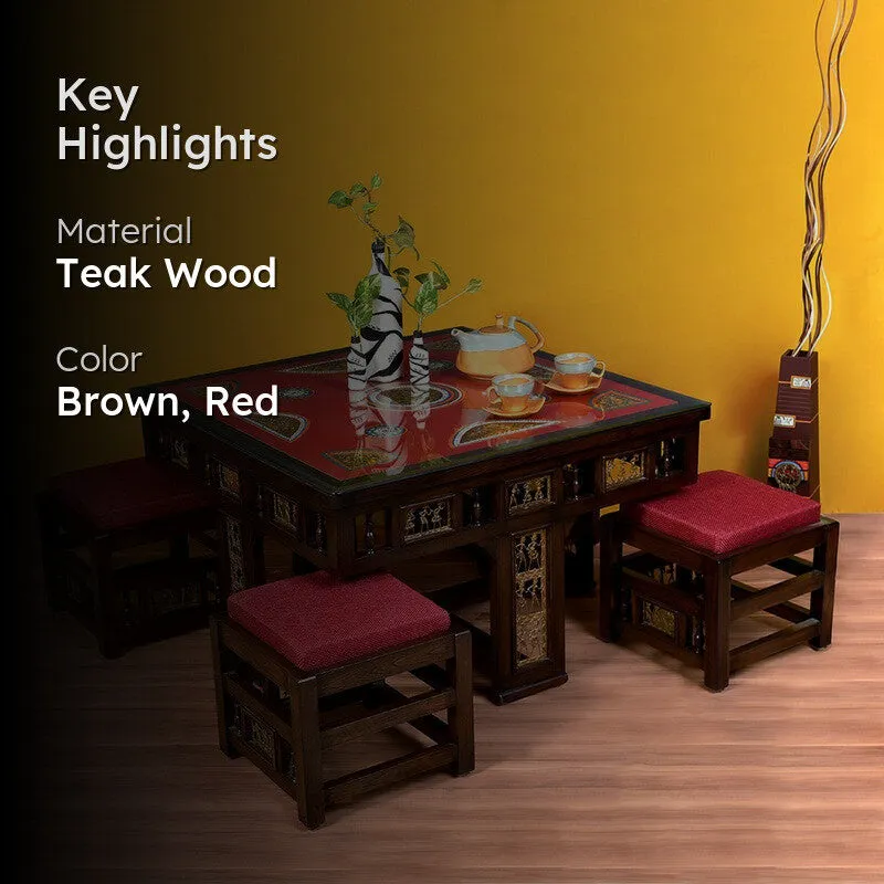 Osho Teak Wood Center Table media 2