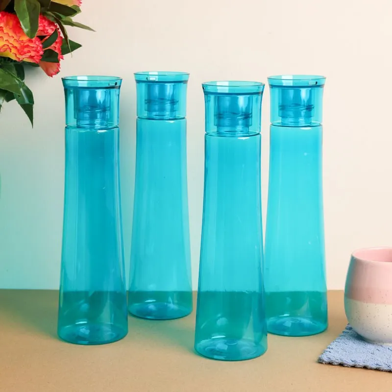AquaMist Blue Clear PET Bottle (1000 mL Each) - Set Of Four media 1