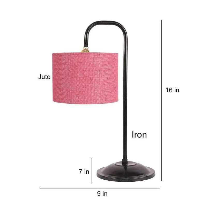 Flynn Arch Fabric Table Lamp - Pink,Black media 7