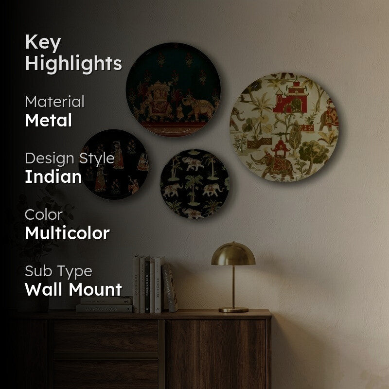 Folk Echo Metal Wall Plates - Set of Four media 2