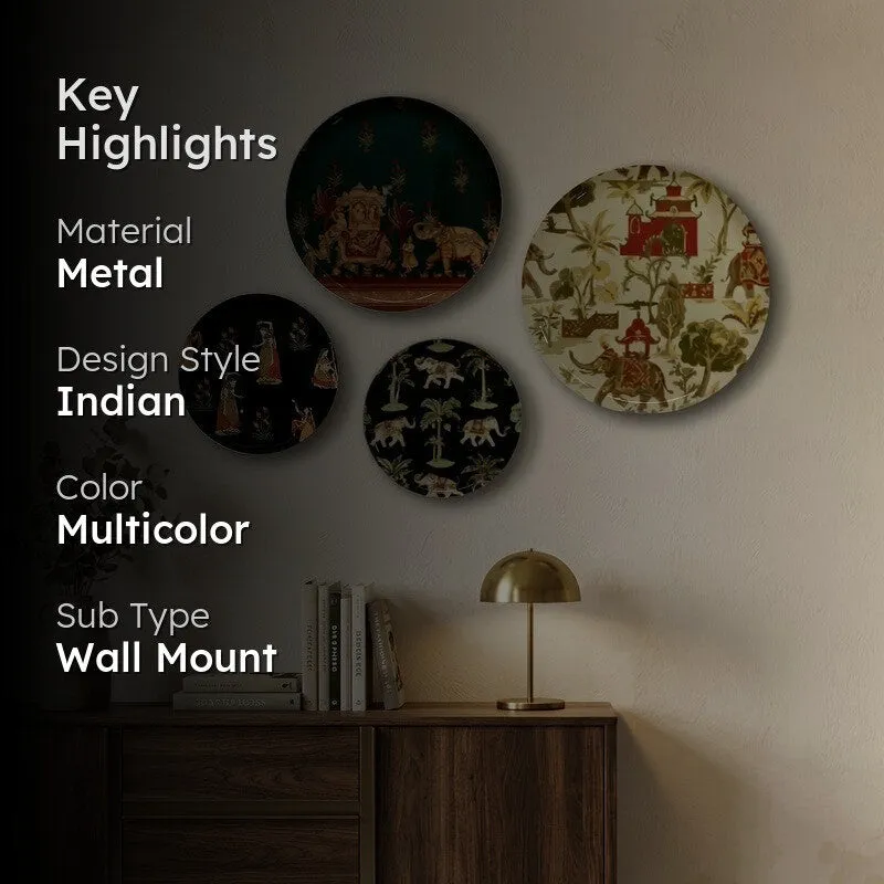 Folk Echo Metal Wall Plates - Set of Four media 2