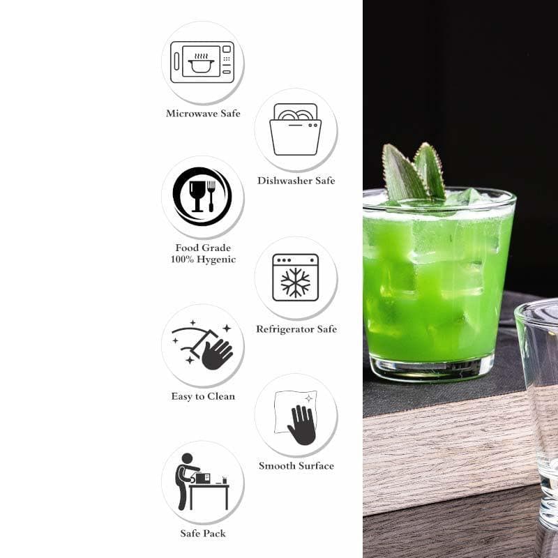 Sleek Cut Glass Tumbler (260 ML) - Set Of Six media 6