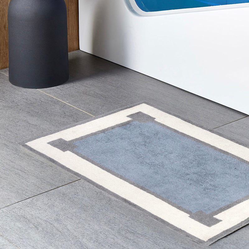 Zerina Cotton Bath Mat - Blue & White media 4