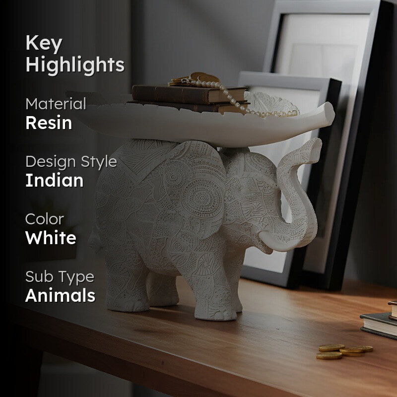 Tusker Grace Elephant Showpiece - White media 2