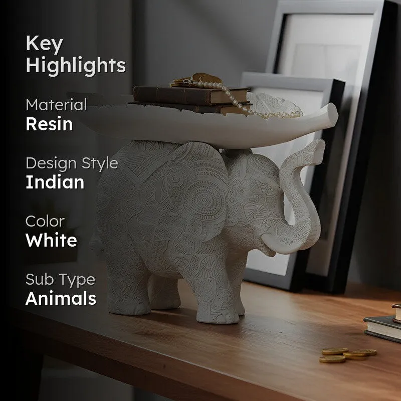 Tusker Grace Elephant Showpiece - White media 2