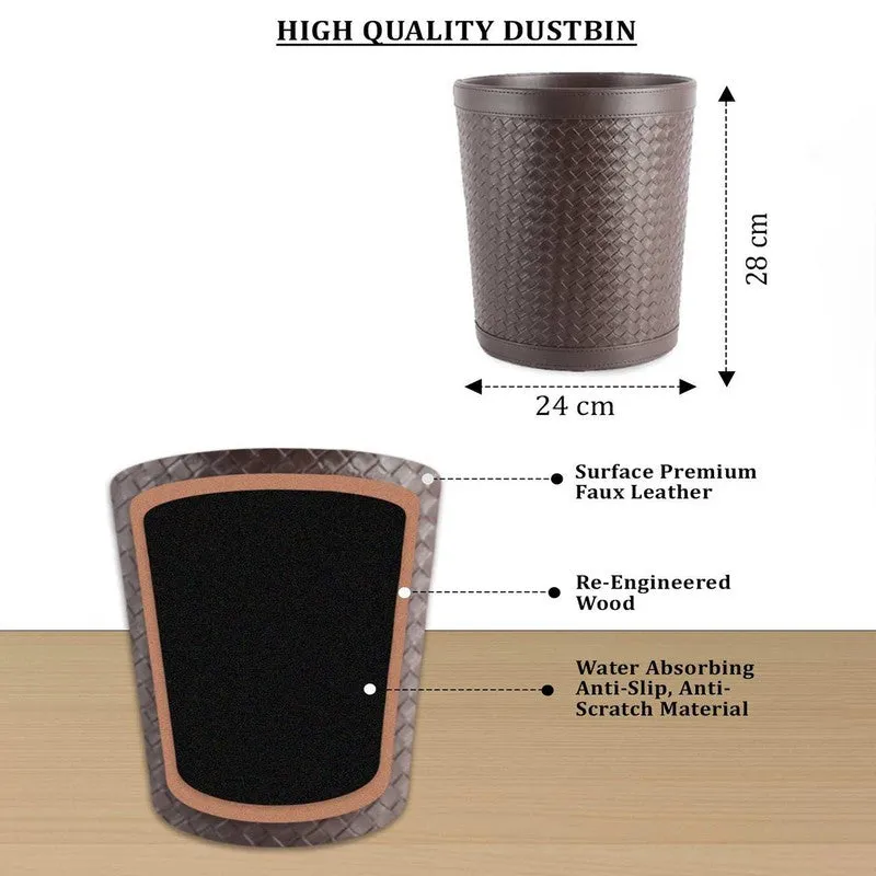 AarviDecor VerveBin Faux Leather Dustbin media 7