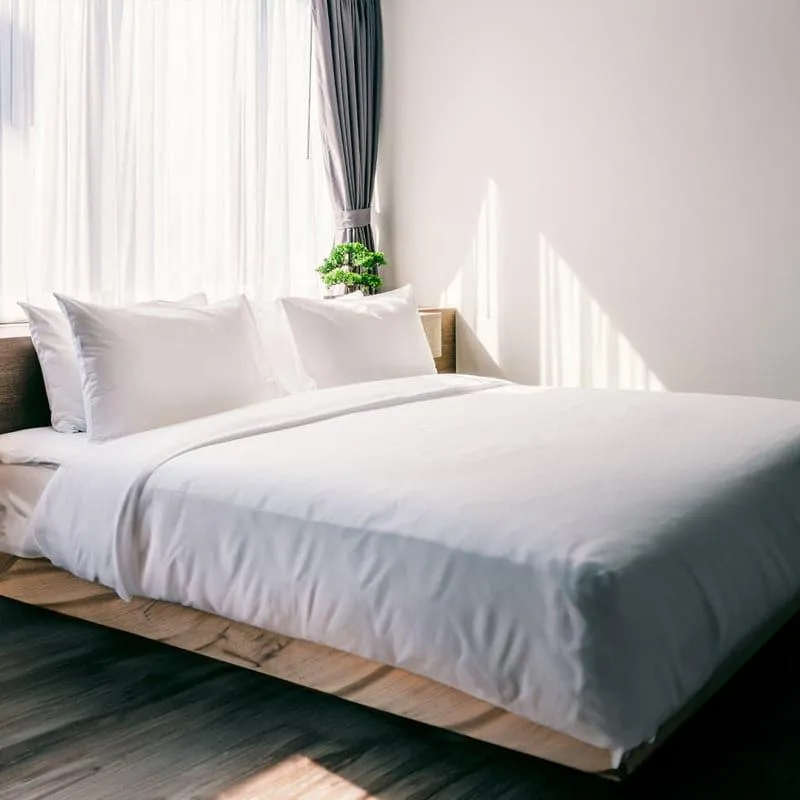 Zuma Solid Cotton Bedsheet (White) - 1000 TC media 3