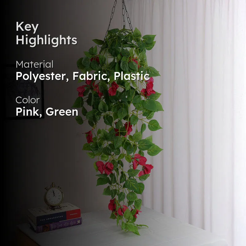Peternia Plastic Artificial Hanging Bougainvillaea - Set Of Two media 2