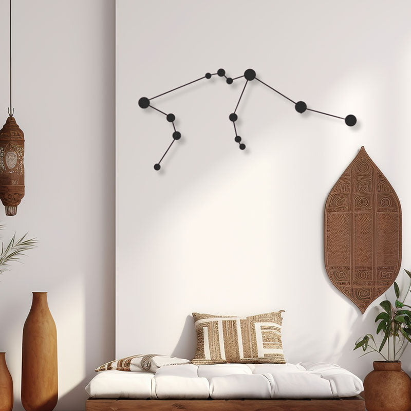 Aquarius Constellation Black Iron Wall Accent