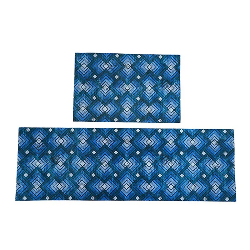 ContourLines Polyester Kitchen Floor Mats (Blue) - Set of Two media 3