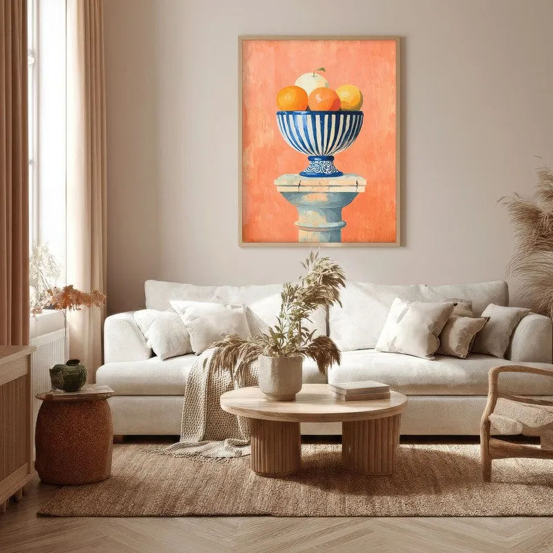 Fruit Bowl Canvas Wall Painting - Brown Frame media 5