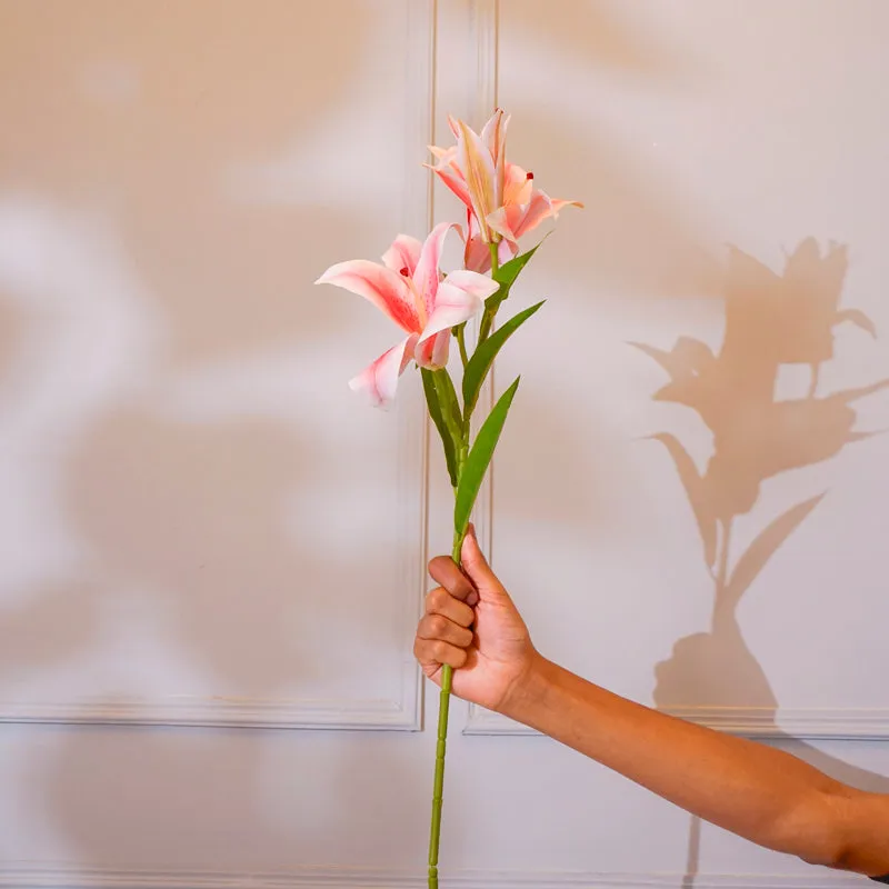 Faux Orienpet Lily Flower Stick (Light Pink) - 24 CM media 1