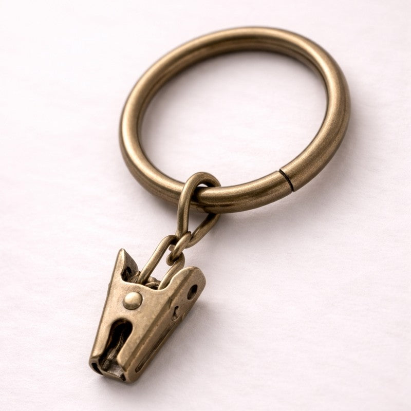 Easy Hang Curtain Ring with Clip (Gold) -  Set of Fourteen media 5
