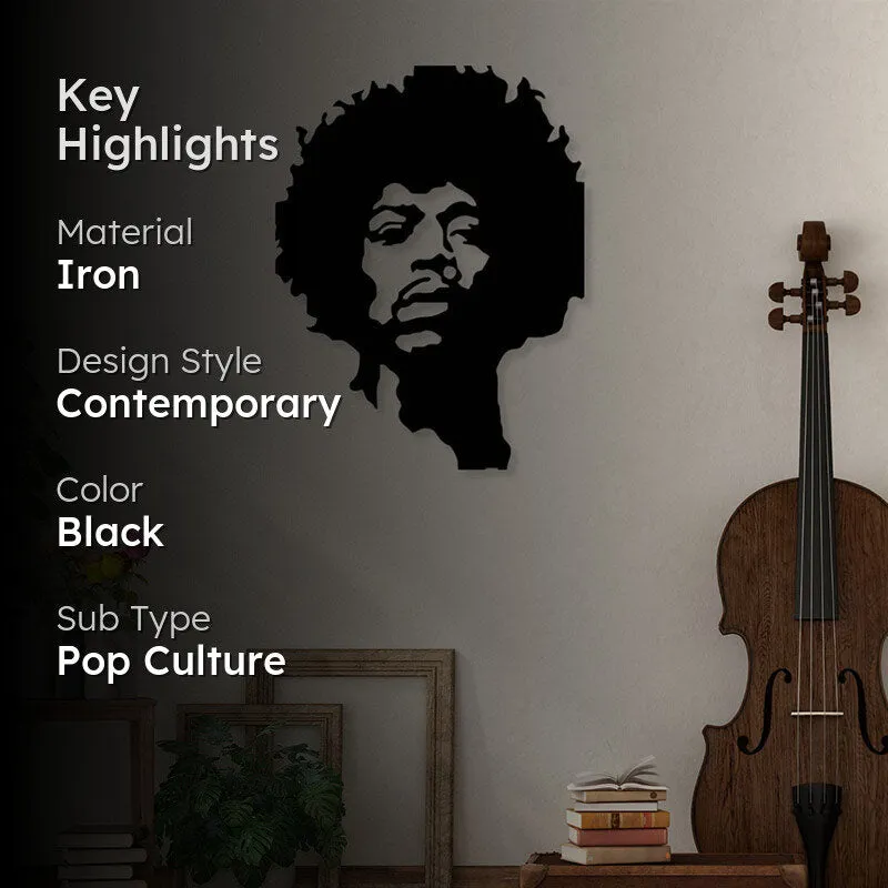 Jimi Hendrix Black Iron Wall Accent media 2