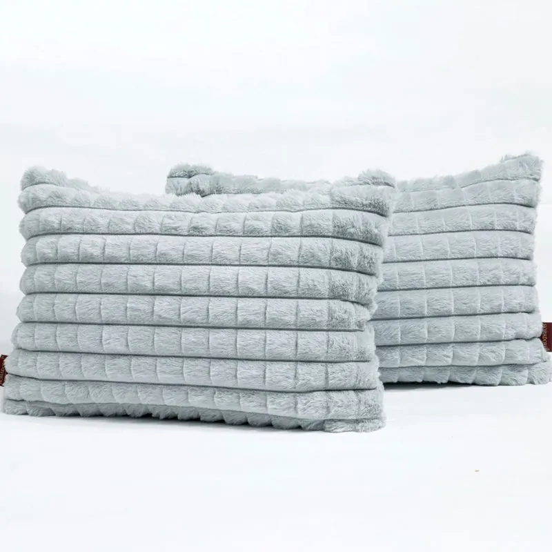 Frost Waffle Grey Cushion Cover (Rectangle) Set of Two media 7