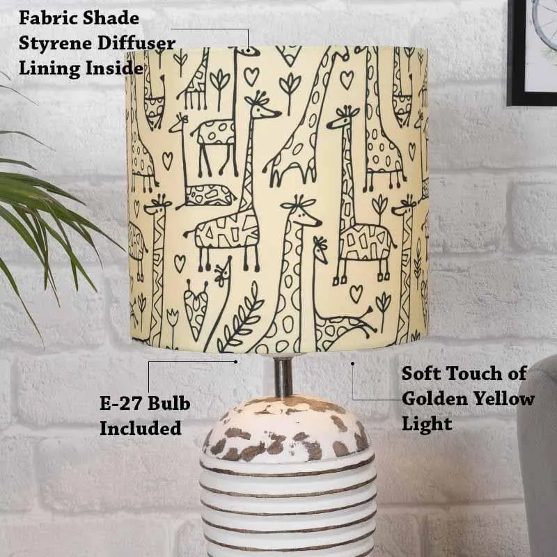 Tall Tales Wood & Fabric Table Lamp - Beige media 5