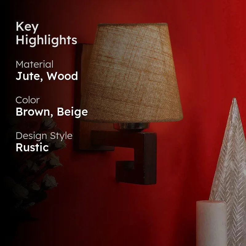 Bysseus Conical Wooden Wall Lamp media 2