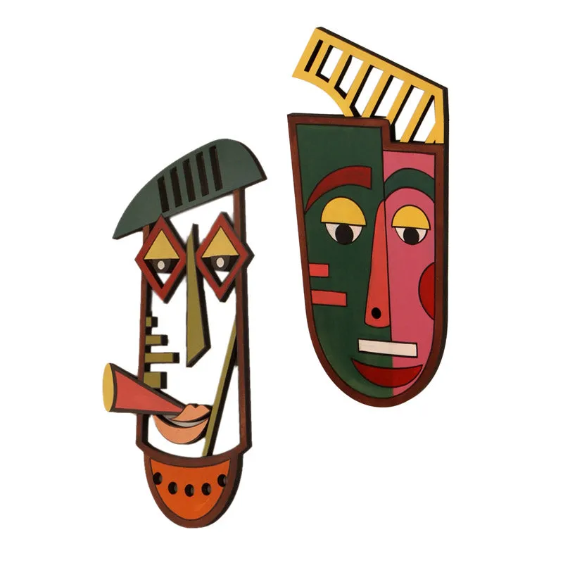 Radha Mask Wooden Wall Accent - Set of Two media 4
