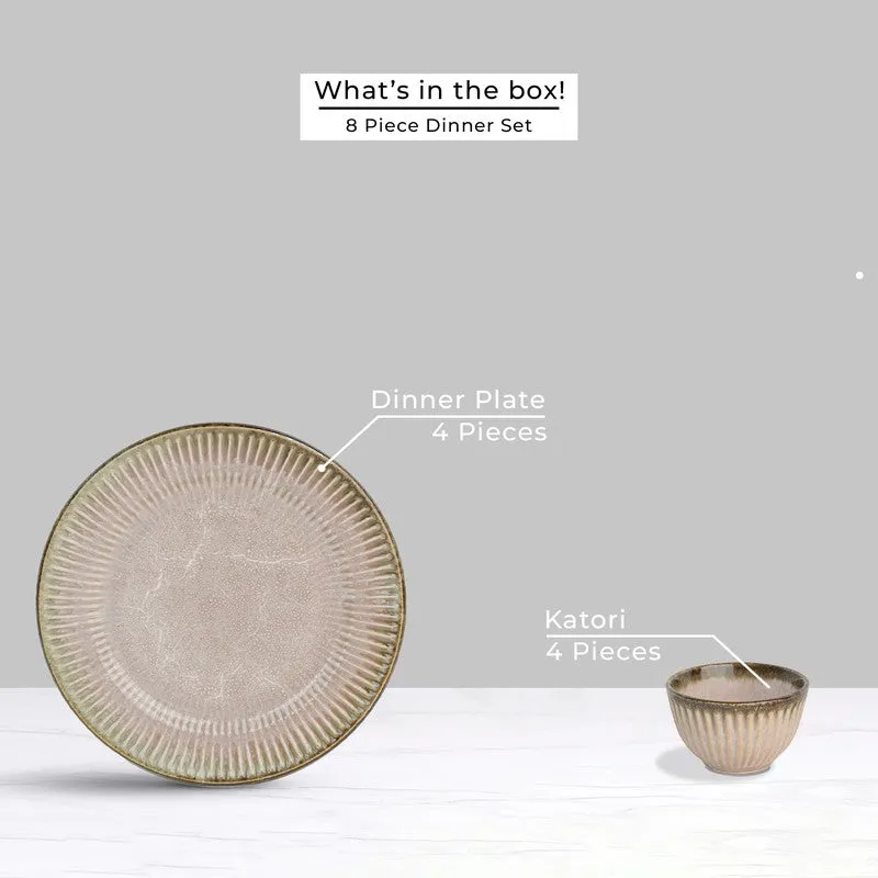 Mintora Pink Ceramic Dinner Set - 8 Piece Set media 4