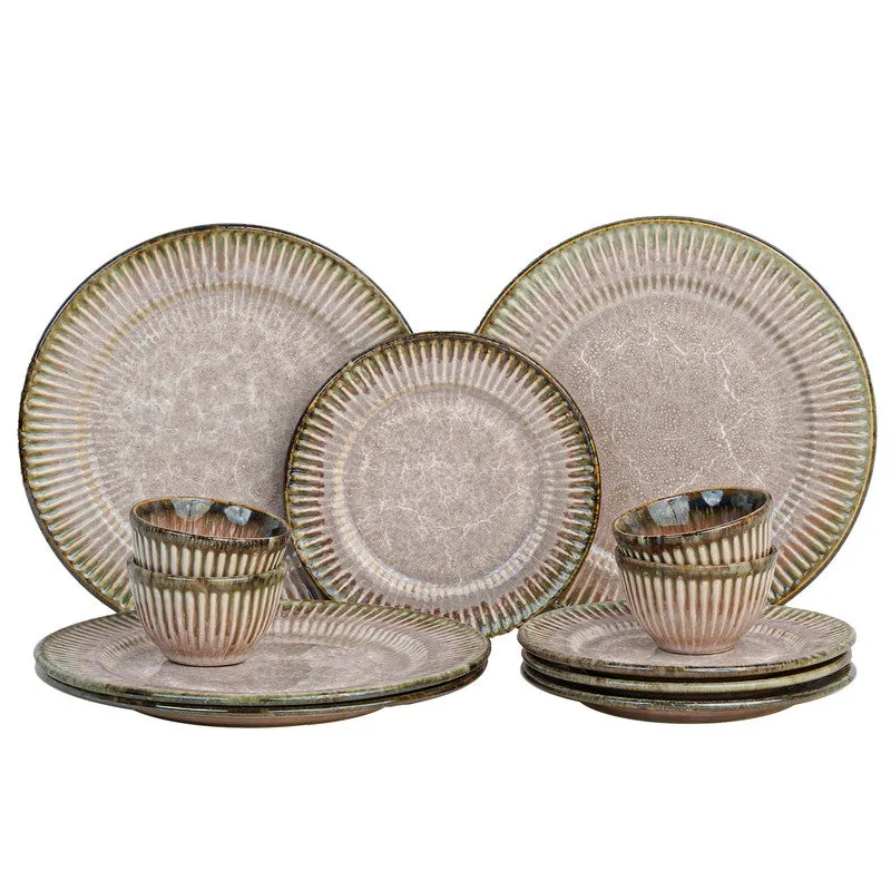 Rustic Pink Ceramic Dinner Set - 12 Piece Set media 3