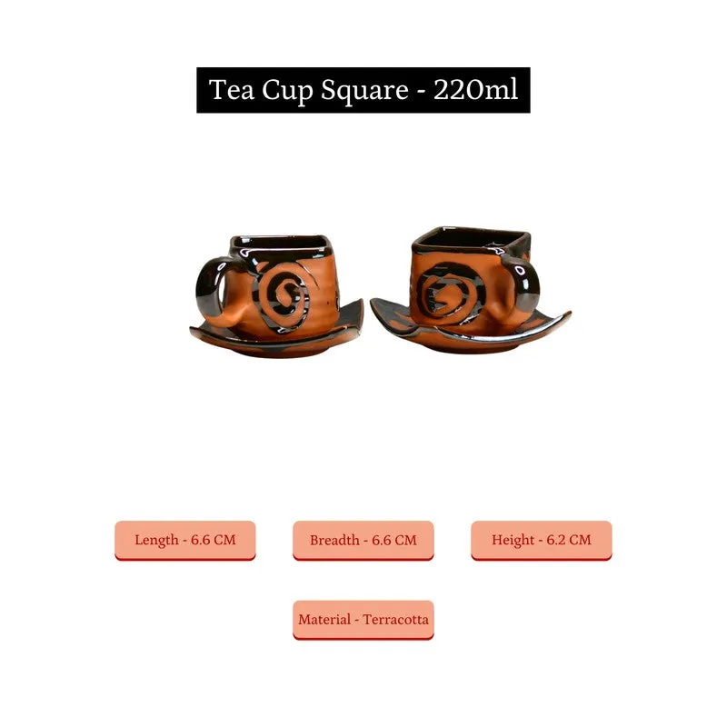 Handcrafted Terracotta Tea Cup (220 mL Each) - Set Of Two media 10