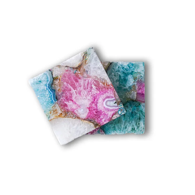 Crystal Agate Coaster (Muticolor) - Set Of Two media 3