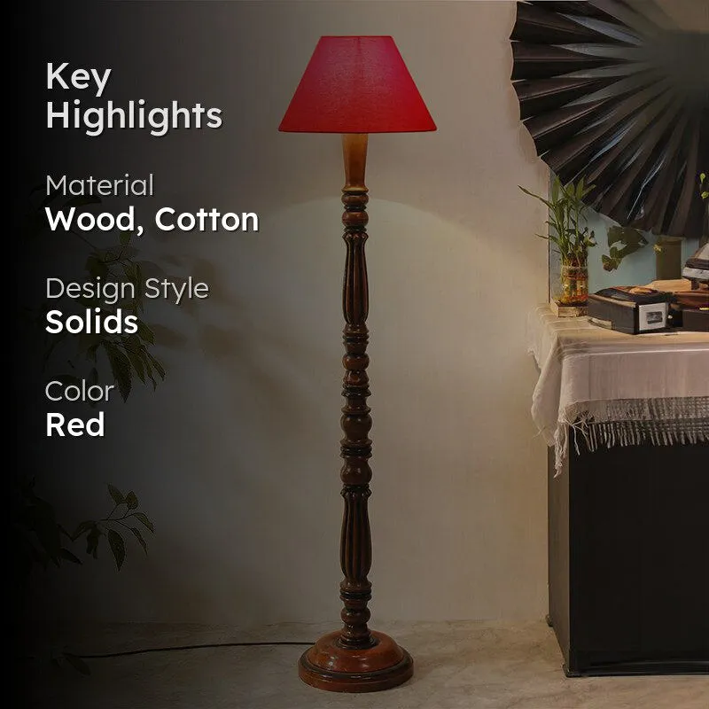 Tira Vintage Wooden Floor Lamp - Red media 2