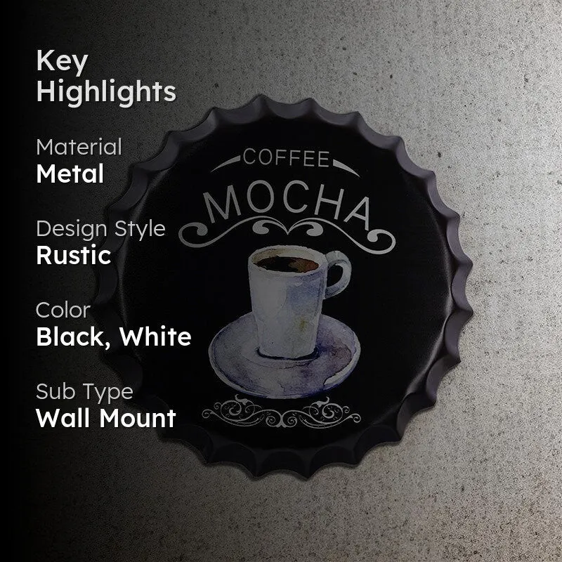 Mocha Plus Bottle Cap Metal Wall Accent media 2