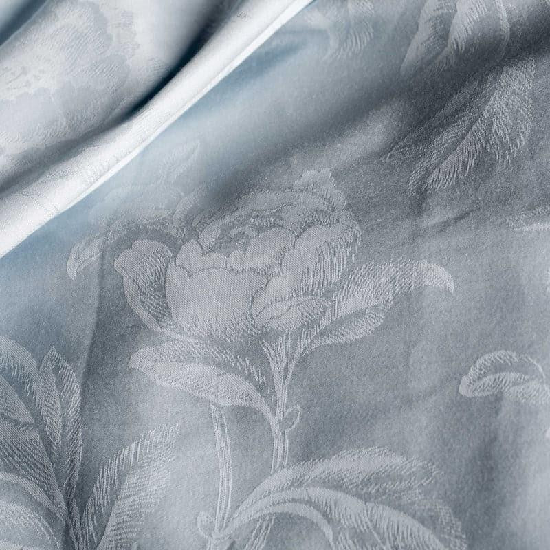 Fruva Floral Jacquard Cotton Bedsheet (Pale Blue) - 300 TC media 5