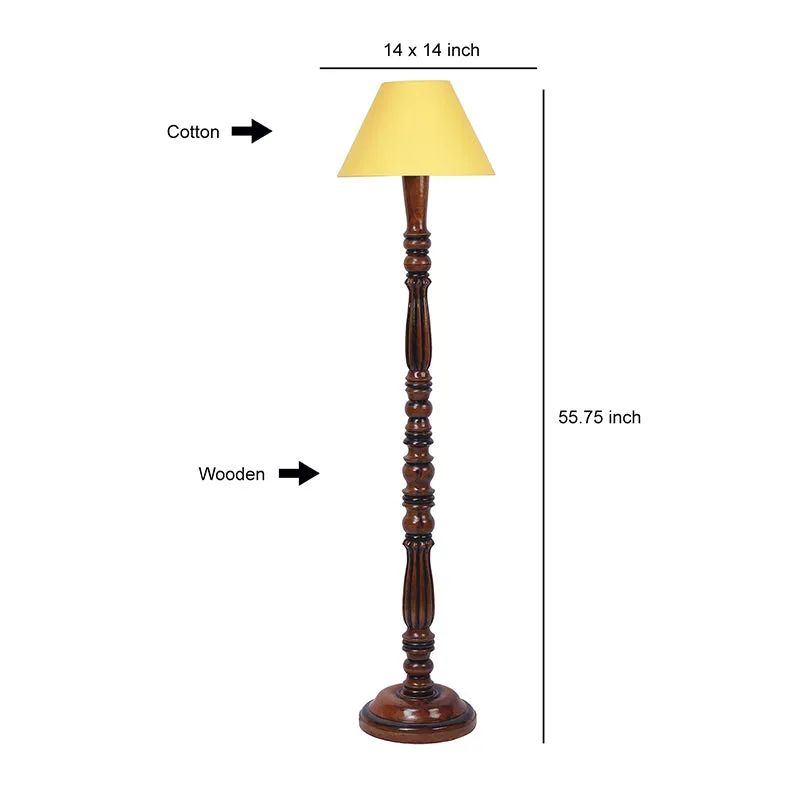 Tira Vintage Wooden Floor Lamp - Yellow media 5