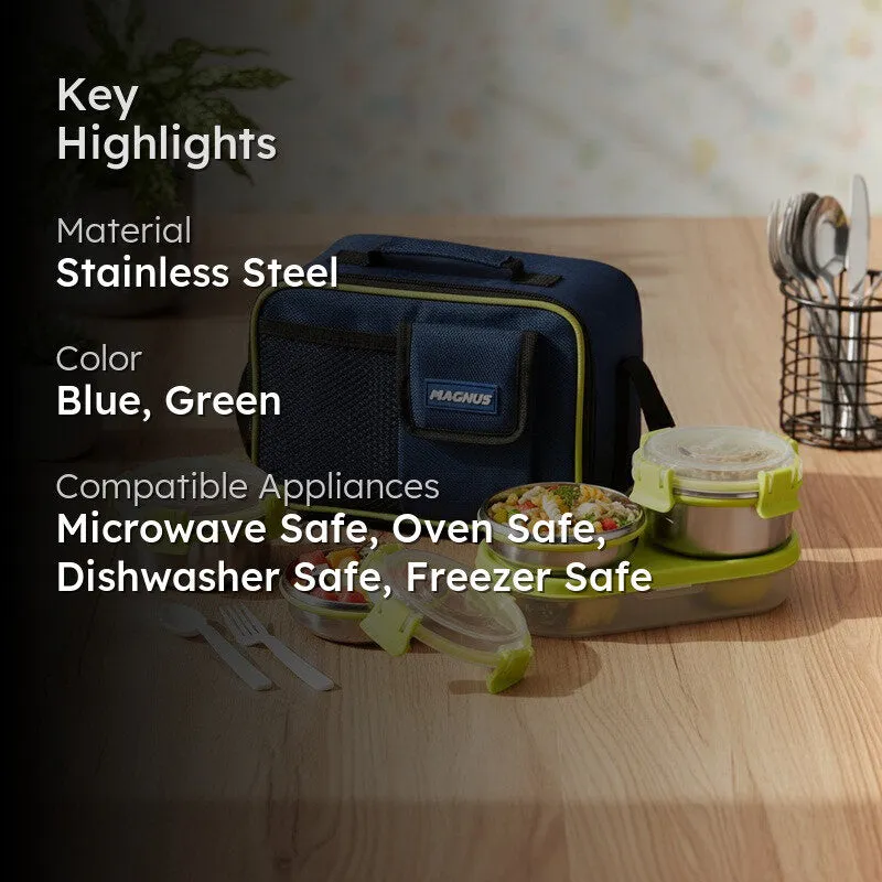 Axiro Lunch Box with Bottle & Lunch Bag - Six Piece Set media 2