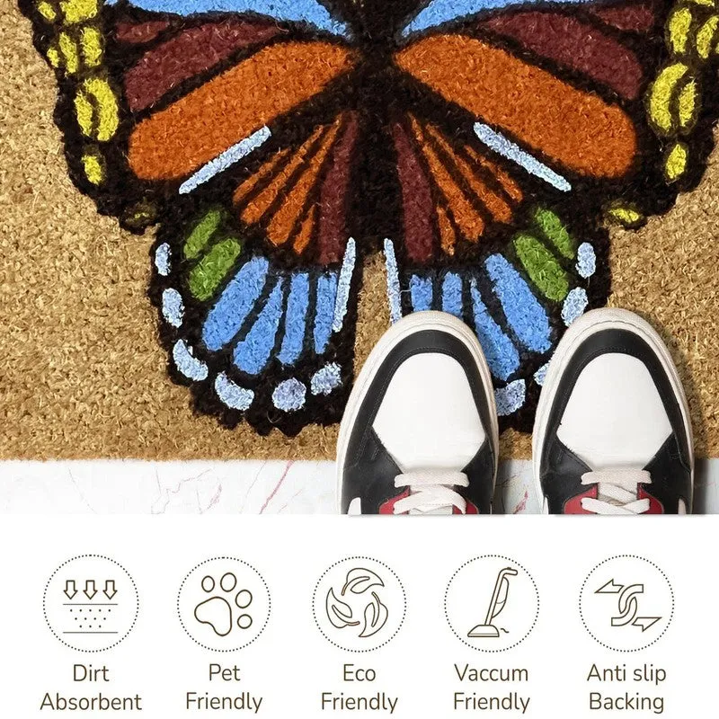 Butterfly Coir Door Mats - Brown media 9