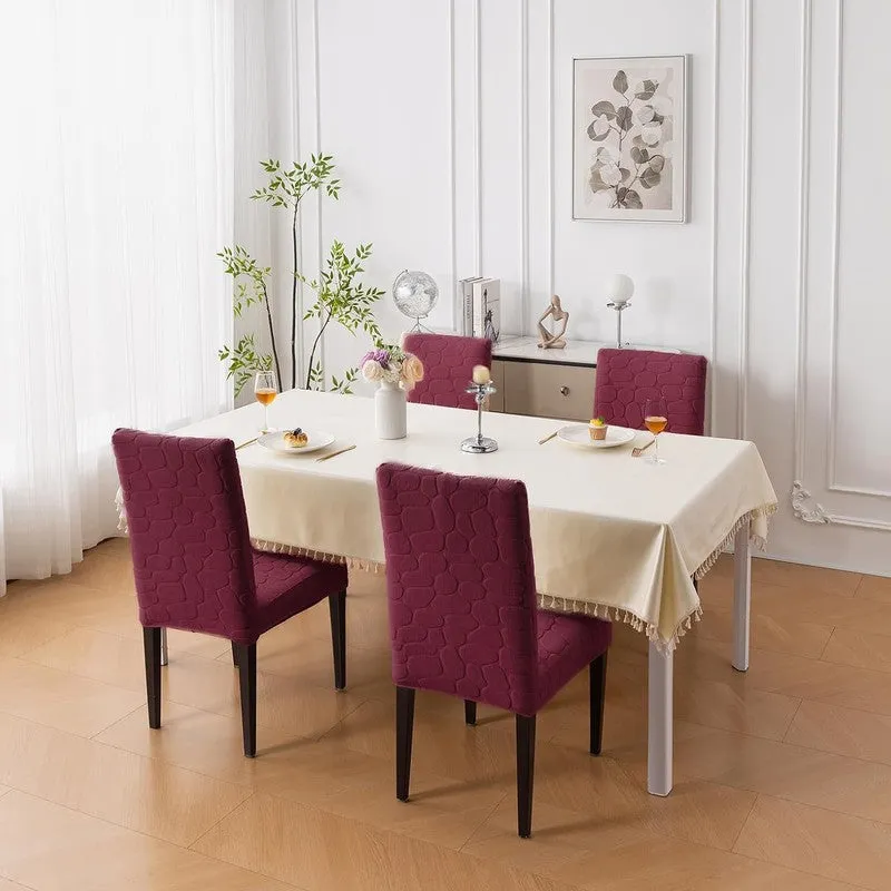 Elvra Classic Chair Cover(Maroon) - Set Of Four media 1