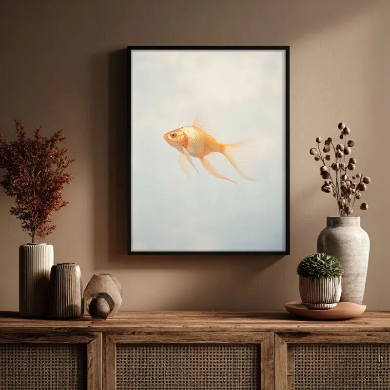 Goldfish Glam Archival Canvas Wall Art - Black Frame media 3