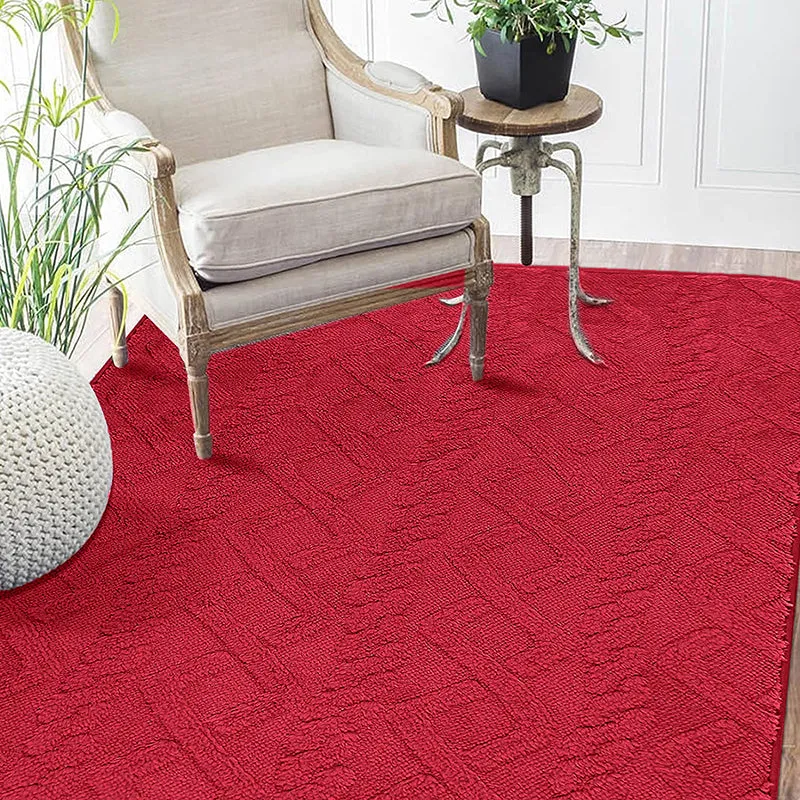 Interlocked Steps Microfiber Bath Mat - Red media 3