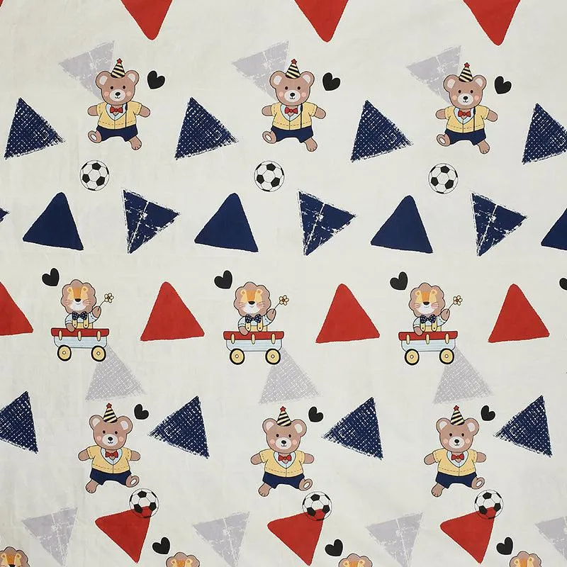 Teddy Geometry Kids Microfiber Bedsheet - 150 GSM media 5