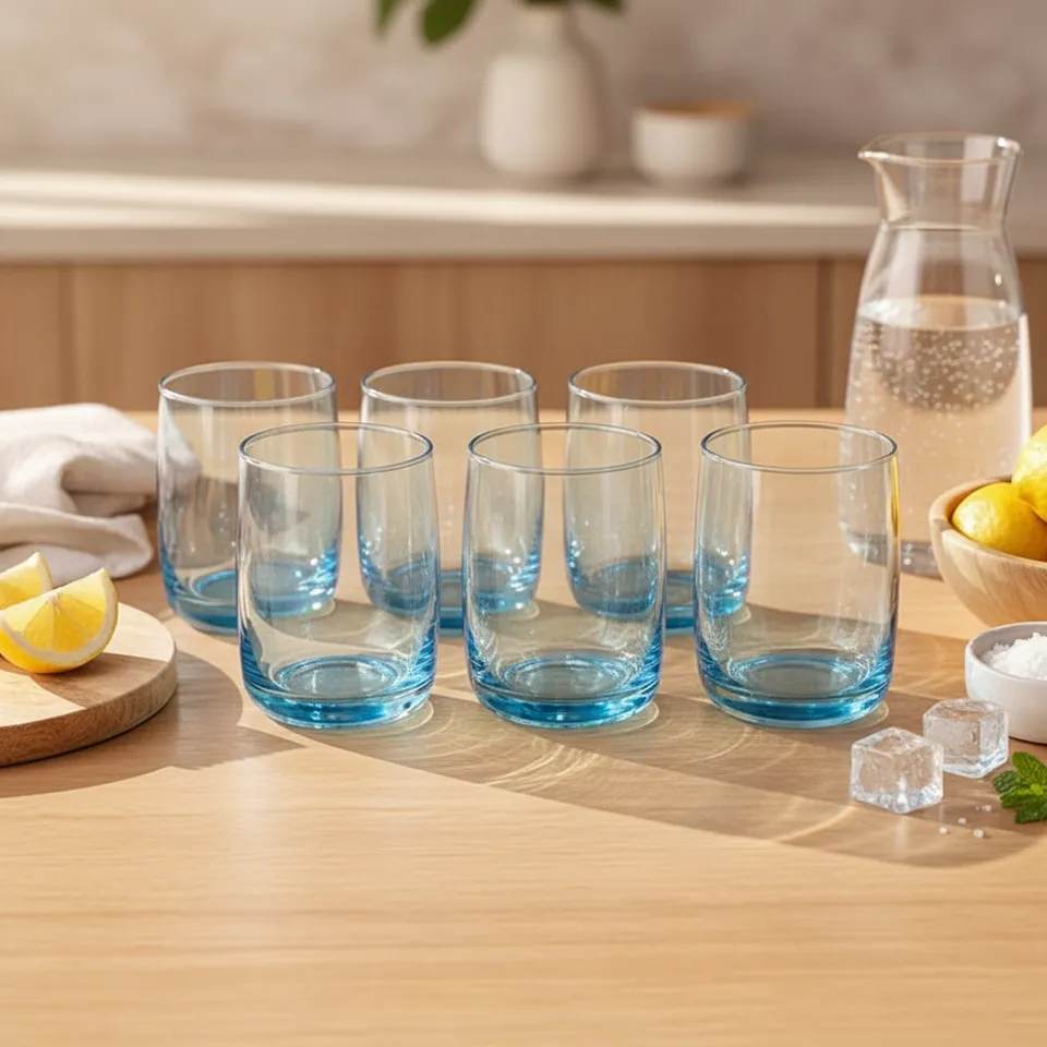 Pasabahce Aspen Whiskey Glass (Skyblue) (280 mL ) - Set Of Six media 1