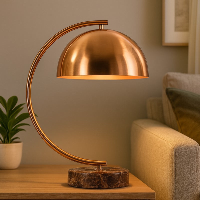 Arc Elegance Metal Table Lamp - Copper