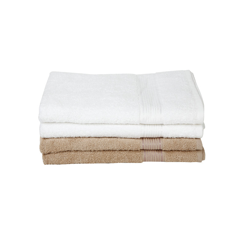 Bodil Bath Towel (White & Beige) - Set Of Four media 3