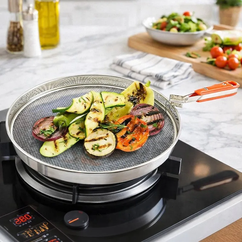 Durable Steel Roti & Chapati Grill Mesh with Handle media 1