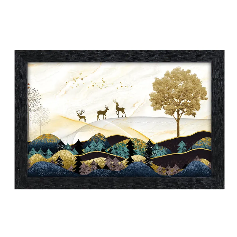 Stags Of Hills Wall Painting media 5