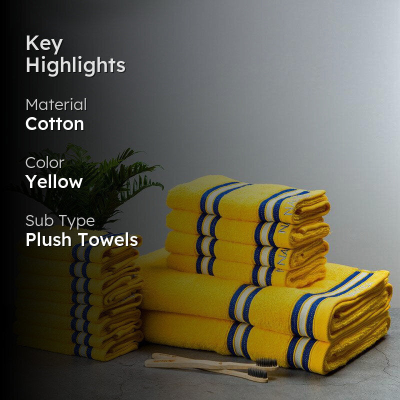 Nautica Dove Down Cotton Towel Set (Yellow) - Set Of Fourteen media 2