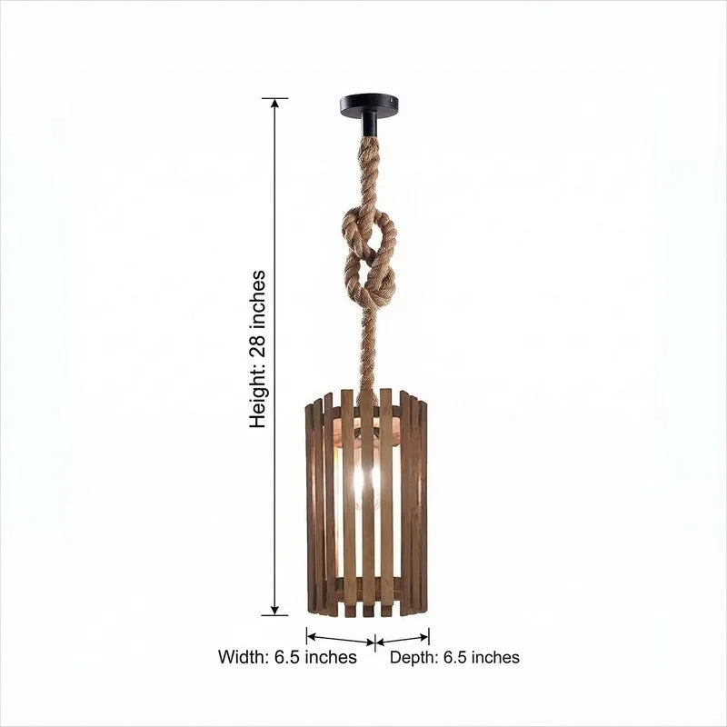 CageLite Wooden Ceiling Lamp - Beige media 8