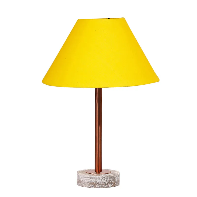 Cotin II Rodin Wooden Table Lamp - Yellow,Copper,White media 4