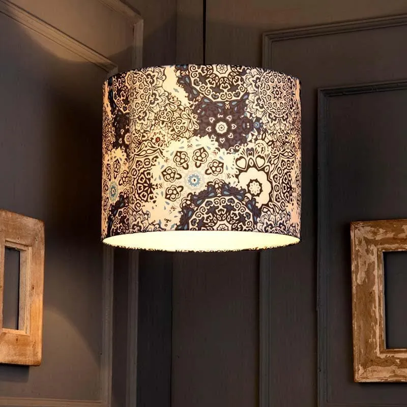Vivid Blue Fabric Ceiling Lamp- Large media 1