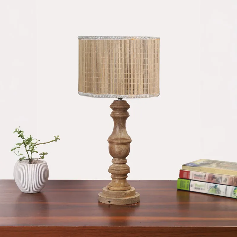 Bambouin Carve Wooden Table Lamp - Beige media 3