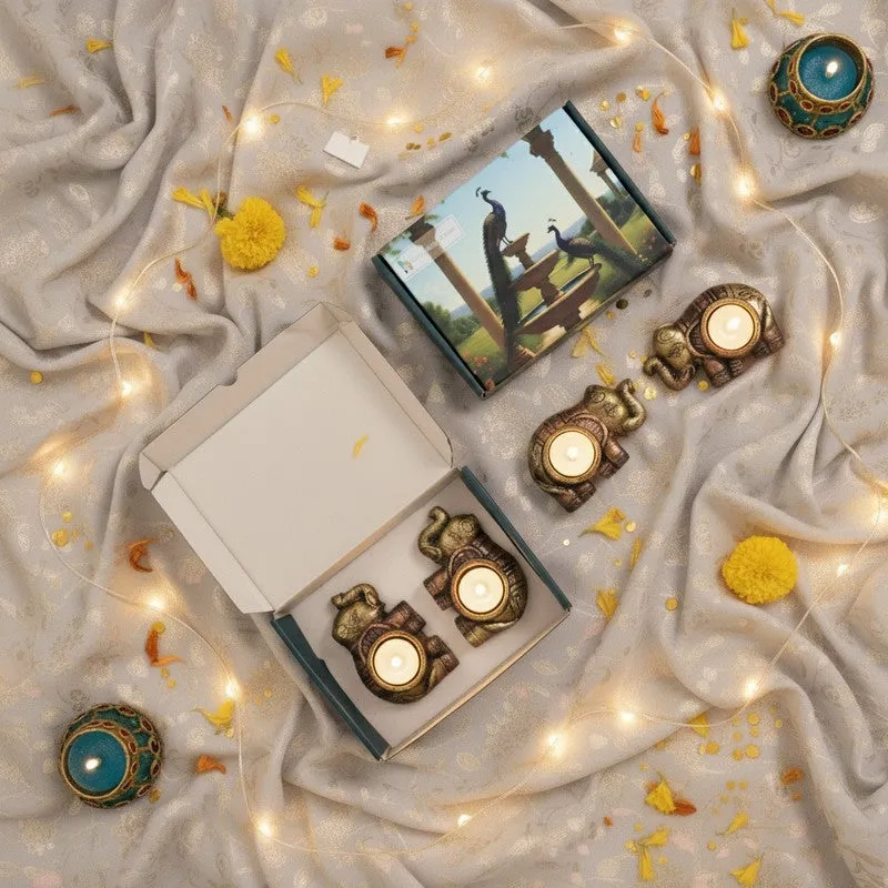 Elephant Tea Light Holder - Set Of Four media 7