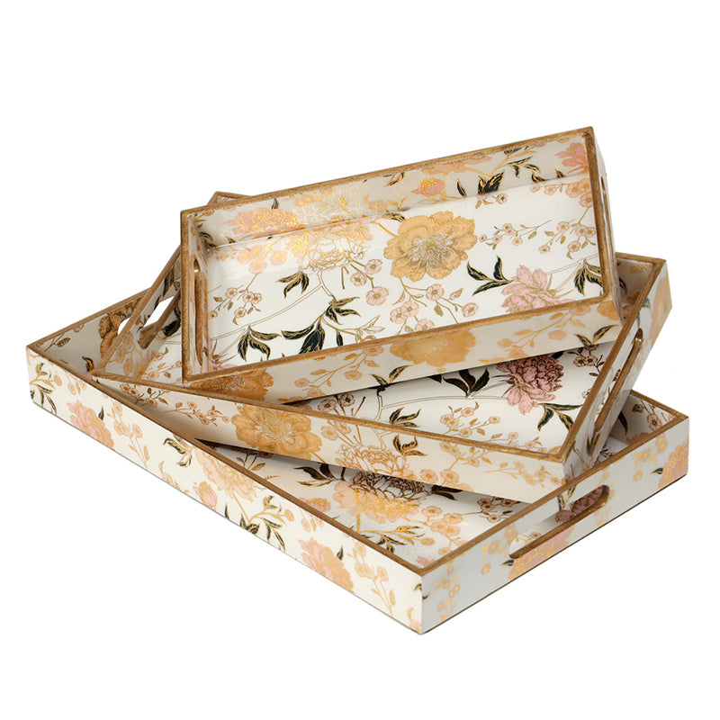 Amber Fleur Enamel Coated Serving Tray - Set Of Three media 7