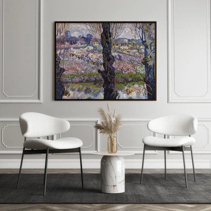View Of Arles Flowering Orchards By Vincent Van Gogh - Black Frame media 5